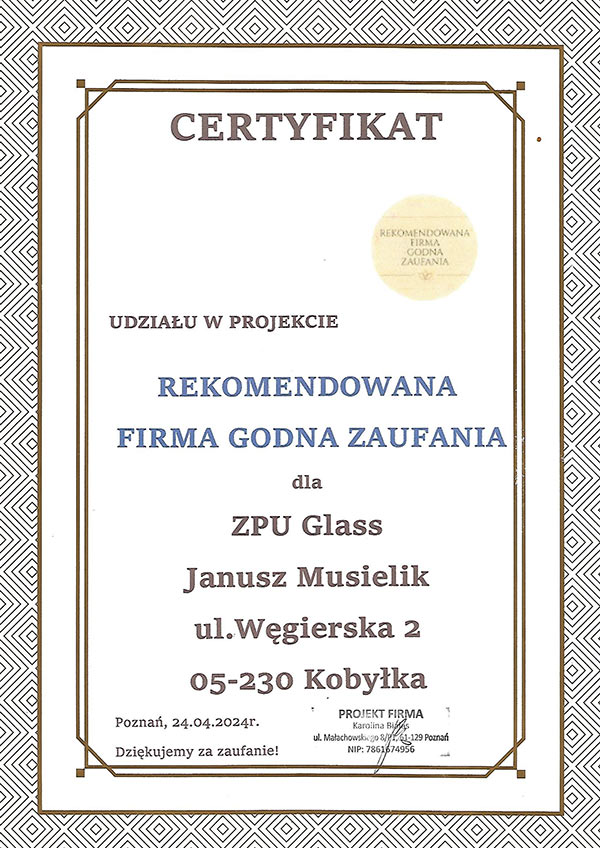 certyfikat-glass